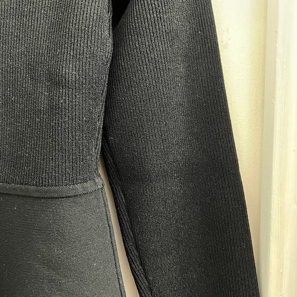 Theory Scoop Neck Compact Knit Mini Dress In Black Viscose, Fit and Flare M - Picture 6 of 9